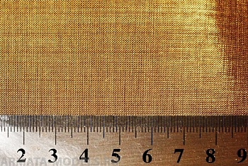 AH0057 Сетка латунная плетеная, ячейка 0,20 мм 10х20 см