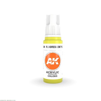 AK11049 Краска акриловая Fluorescent Yellow 17ml