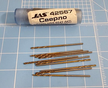 42567J Мини-сверло, HSS 6542 (M2), титановое покрытие, d 0,9 мм, 10 шт.