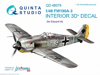 QD48079 3D Декаль интерьера кабины Fw 190A-3 (для модели Eduard)