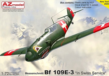 AZ7664 Сборная модель самолета Bf 109E-3 „In Swiss Service“
