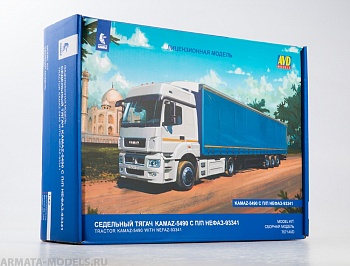 7071AVD Сборная модель КАМАЗ-5490 с полуприцепом НЕФАЗ-93341