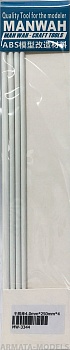 MW-3344 Модельный пруток полукруглого сечения(ABS-пластик)  4.0mm*250mm 4шт