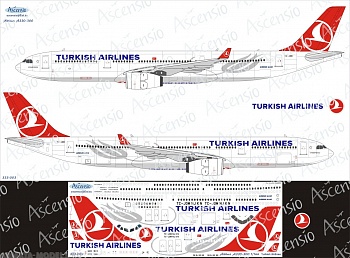 333-003 Декаль для самолета Airbus A330-300 Turkish Airlines 1/144
