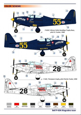 DW72010 Истребитель Bell P-63A Kingcobra Racer Dora Wings