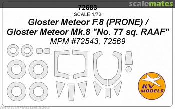 72683KV Gloster Meteor F.8 (PRONE) / Gloster Meteor Mk. 8 No. 77 sq. RAAF (MPM #72543, 72569) + маски на диски и колеса