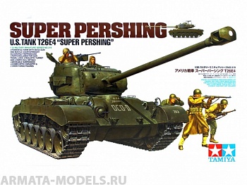 35319 Американский танк T26E4 Super Pershing с пятью фигурами (2 танкиста и 3 пехотинца)