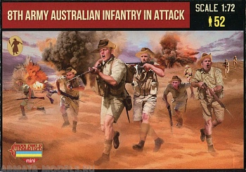 72M155ST Фигуры 8th Army Australian Infantry in Attack