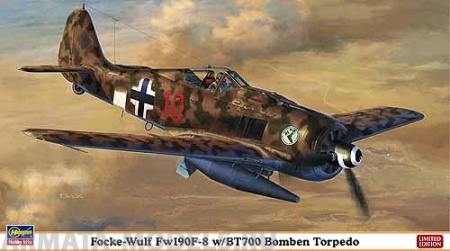 09950 Focke-Wulf FW190F-8 with BT700 Bomben Torpedo Limited Edition Hasegawa