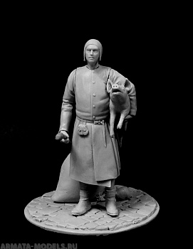 CHM-54191(M). Средневековый мясник. 54 мм. Материал - белый металл.