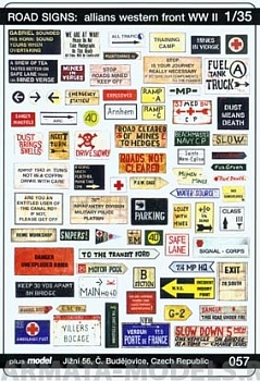 57PLUS Набор для диорамы: Дорожные знаки: Западный фронт союзников WW II 1/35