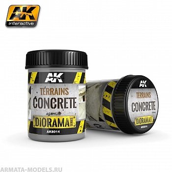 AK8014 Акриловая смесь для имитации дорожного покрытия TERRAINS CONCRETE - 250ml (Acrylic)