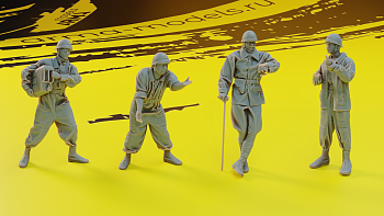 AM35780 Фигуры французских танкистов 4 фигуры WW2