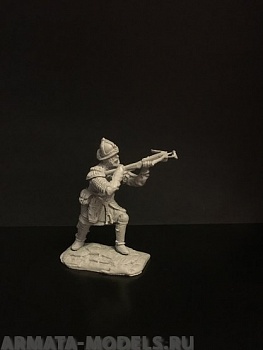 414ТБ Пеший русский дружинник стреляющий из арбалета,