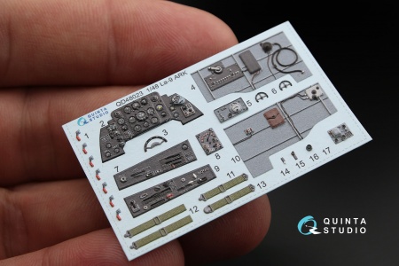 QD48023 3D Декаль интерьера кабины Ла-9 (для модели ARK)